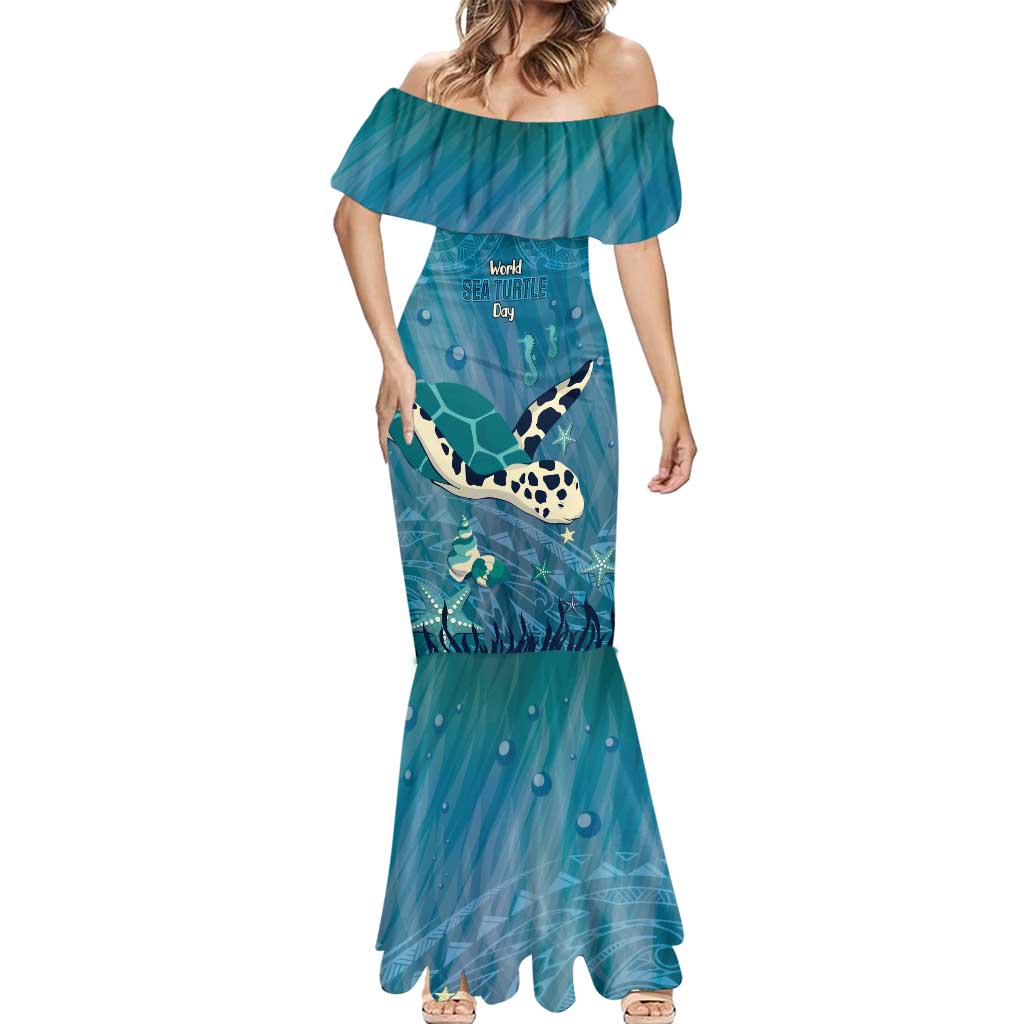 World Sea Turtle Day Polynesia Mermaid Dress Go With The Flow
