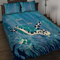 World Sea Turtle Day Polynesia Quilt Bed Set Go With The Flow