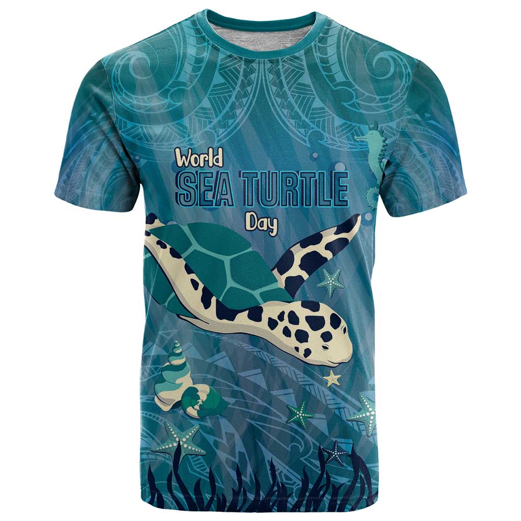 World Sea Turtle Day Polynesia T Shirt Go With The Flow