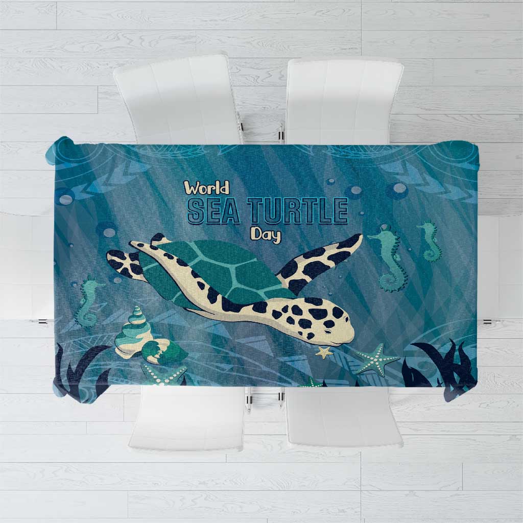 World Sea Turtle Day Polynesia Tablecloth Go With The Flow