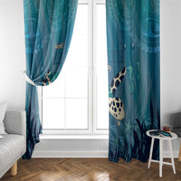World Sea Turtle Day Polynesia Window Curtain Go With The Flow