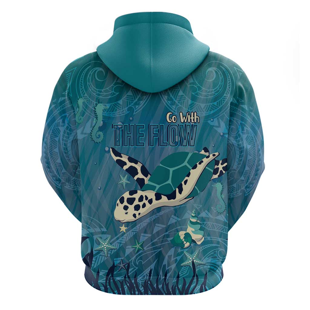 World Sea Turtle Day Polynesia Zip Hoodie Go With The Flow