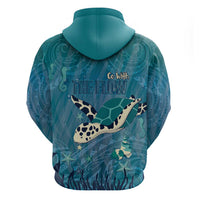 World Sea Turtle Day Polynesia Zip Hoodie Go With The Flow