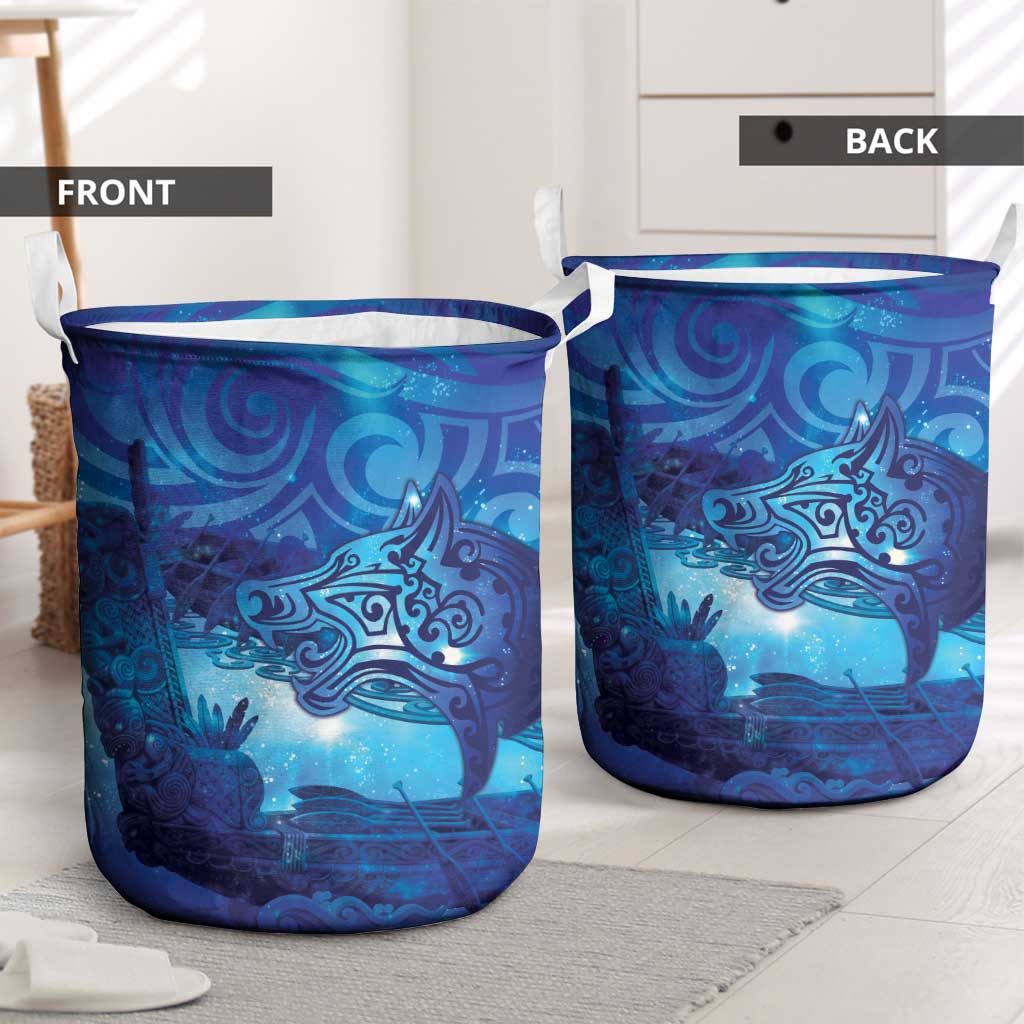 Kuri New Zealand Matariki Laundry Basket Aotearoa Dog Waka Maori New Year Galaxy Vibes