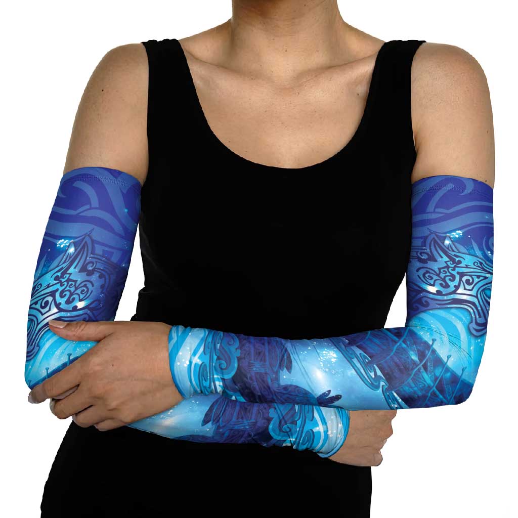 Kuri New Zealand Matariki Arm Sleeves Aotearoa Dog Waka Maori New Year Galaxy Vibes LT14 - Polynesian Pride