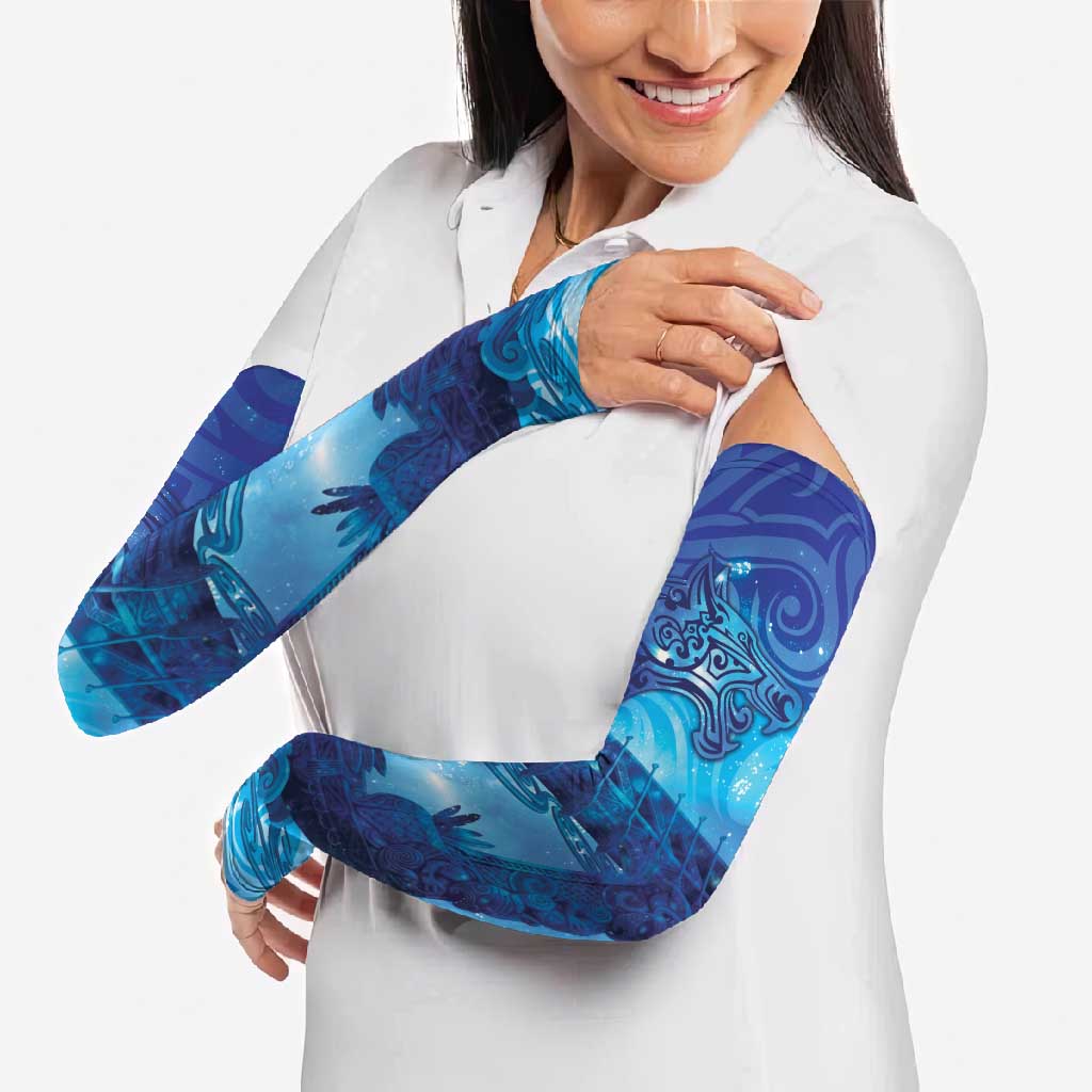 Kuri New Zealand Matariki Arm Sleeves Aotearoa Dog Waka Maori New Year Galaxy Vibes LT14 - Polynesian Pride