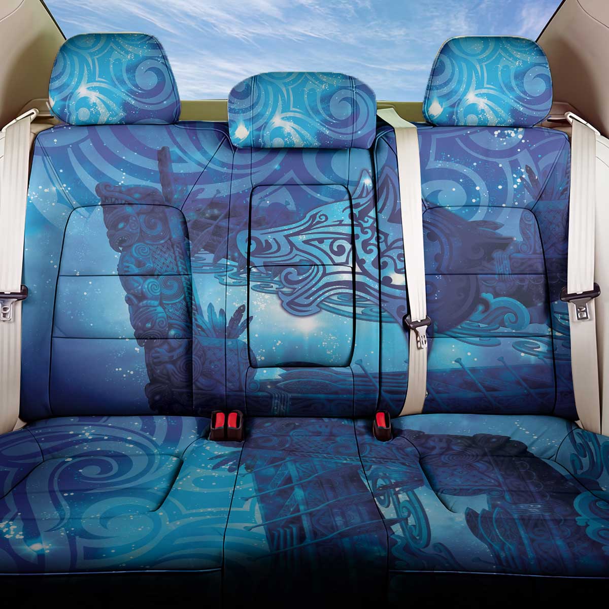 Kuri New Zealand Matariki Back Car Seat Cover Aotearoa Dog Waka Maori New Year Galaxy Vibes LT14 One Size Blue - Polynesian Pride