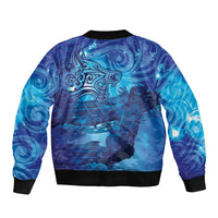 Kuri New Zealand Matariki Bomber Jacket Aotearoa Dog Waka Maori New Year Galaxy Vibes