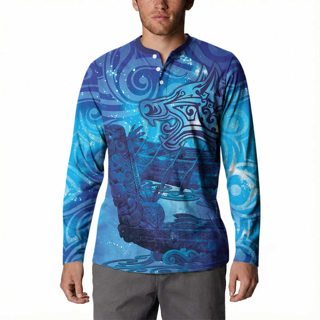 Kuri New Zealand Matariki Button Sweatshirt Aotearoa Dog Waka Maori New Year Galaxy Vibes