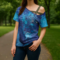 Kuri New Zealand Matariki Cross Shoulder Shirt Aotearoa Dog Waka Maori New Year Galaxy Vibes LT14 - Polynesian Pride