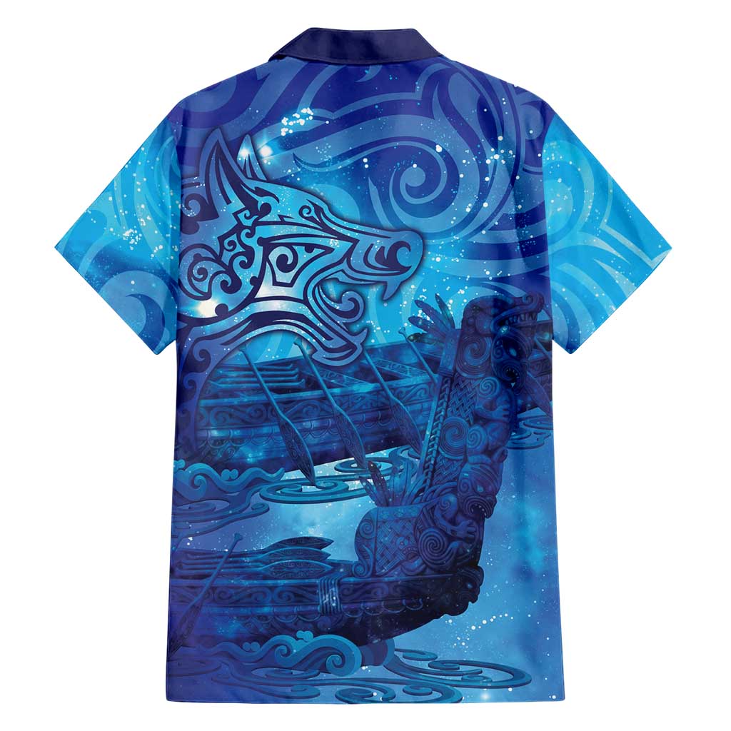 Kuri New Zealand Matariki Family Matching Off Shoulder Short Dress and Hawaiian Shirt Aotearoa Dog Waka Maori New Year Galaxy Vibes LT14 - Polynesian Pride