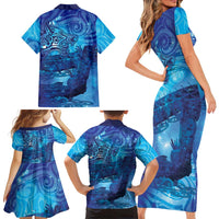 Kuri New Zealand Matariki Family Matching Short Sleeve Bodycon Dress and Hawaiian Shirt Aotearoa Dog Waka Maori New Year Galaxy Vibes LT14 - Polynesian Pride