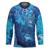 Kuri New Zealand Matariki Hockey Jersey Aotearoa Dog Waka Maori New Year Galaxy Vibes LT14 Unisex Blue - Polynesian Pride