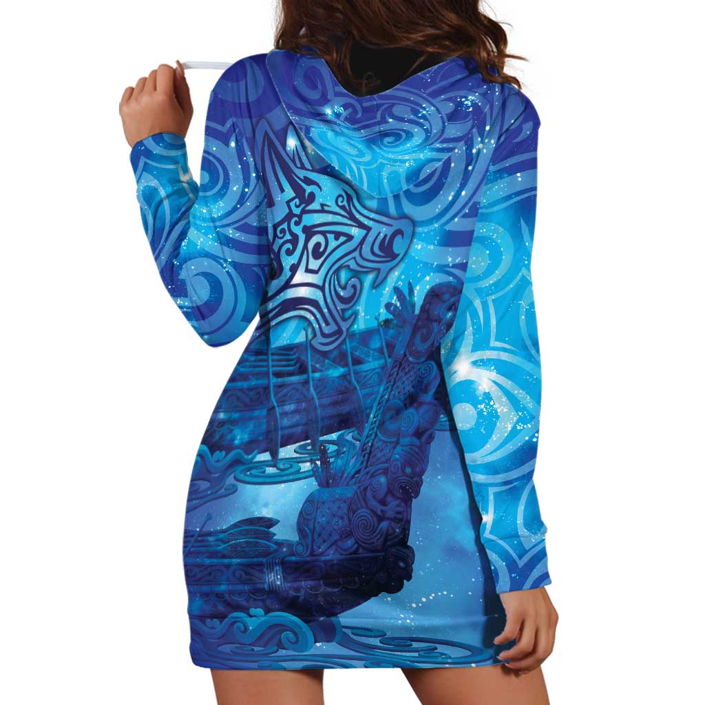 Kuri New Zealand Matariki Hoodie Dress Aotearoa Dog Waka Maori New Year Galaxy Vibes LT14 - Polynesian Pride