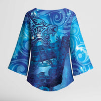 Kuri New Zealand Matariki Kimono Sleeve Blouse Aotearoa Dog Waka Maori New Year Galaxy Vibes LT14 - Polynesian Pride