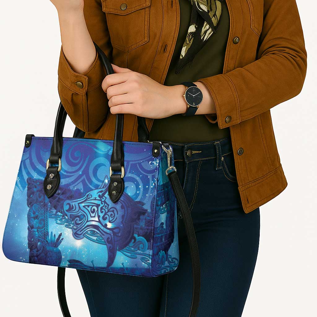 Kuri New Zealand Matariki Leather Bag Aotearoa Dog Waka Maori New Year Galaxy Vibes