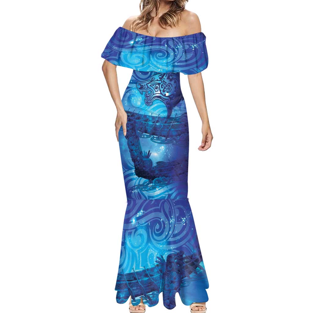 Kuri New Zealand Matariki Mermaid Dress Aotearoa Dog Waka Maori New Year Galaxy Vibes LT14 - Polynesian Pride