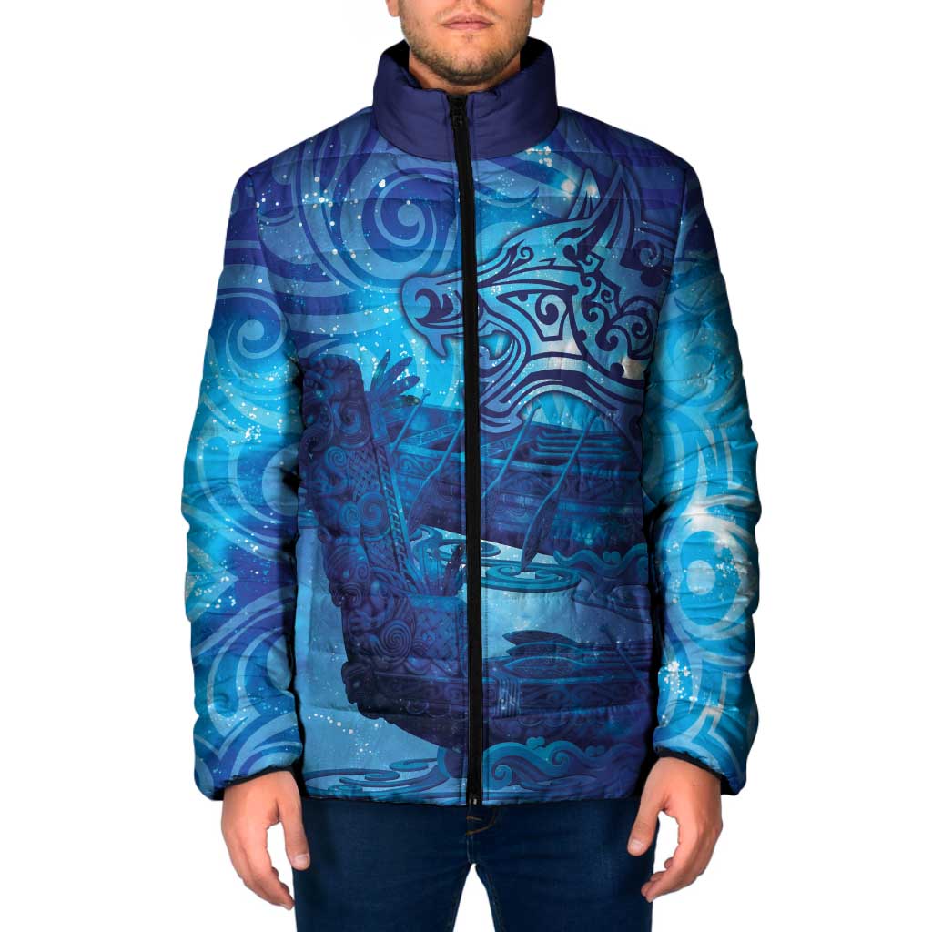 Kuri New Zealand Matariki Padded Jacket Aotearoa Dog Waka Maori New Year Galaxy Vibes
