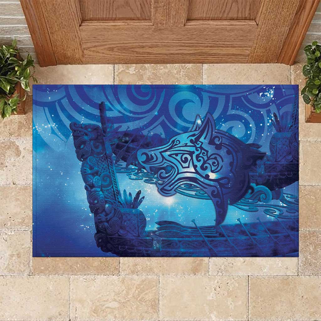 Kuri New Zealand Matariki Rubber Doormat Aotearoa Dog Waka Maori New Year Galaxy Vibes