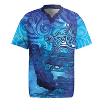 Kuri New Zealand Matariki Rugby Jersey Aotearoa Dog Waka Maori New Year Galaxy Vibes LT14 Blue - Polynesian Pride