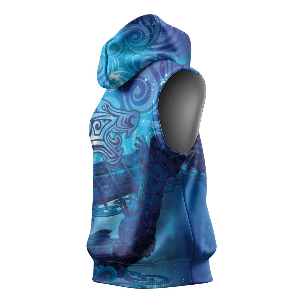 Kuri New Zealand Matariki Sleeveless Hoodie Aotearoa Dog Waka Maori New Year Galaxy Vibes LT14 - Polynesian Pride