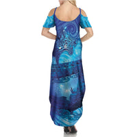 Kuri New Zealand Matariki Summer Maxi Dress Aotearoa Dog Waka Maori New Year Galaxy Vibes LT14 - Polynesian Pride