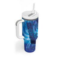 Kuri New Zealand Matariki Tumbler With Handle Aotearoa Dog Waka Maori New Year Galaxy Vibes LT14 - Polynesian Pride