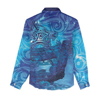 Kuri New Zealand Matariki Women Casual Shirt Aotearoa Dog Waka Maori New Year Galaxy Vibes
