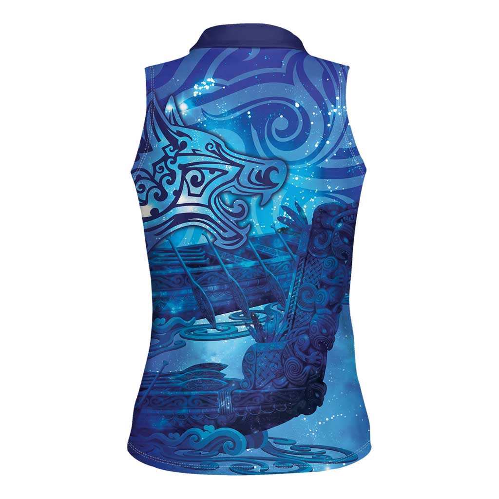 Kuri New Zealand Matariki Women Sleeveless Polo Shirt Aotearoa Dog Waka Maori New Year Galaxy Vibes LT14 - Polynesian Pride