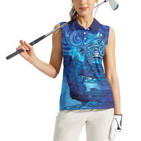Kuri New Zealand Matariki Women Sleeveless Polo Shirt Aotearoa Dog Waka Maori New Year Galaxy Vibes LT14 - Polynesian Pride