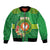 Personalized Manu'a Cession Day Bomber Jacket Tropical Flowers With Polynesian Pattern