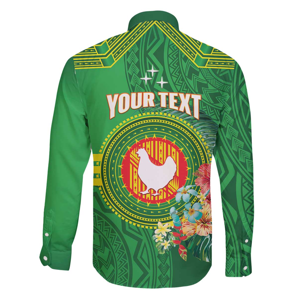 Personalized Manu'a Cession Day Family Matching Off The Shoulder Long Sleeve Dress and Hawaiian Shirt Tropical Flowers With Polynesian Pattern