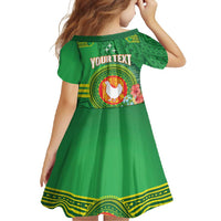 Personalized Manu'a Cession Day Family Matching Short Sleeve Bodycon Dress and Hawaiian Shirt Tropical Flowers With Polynesian Pattern
