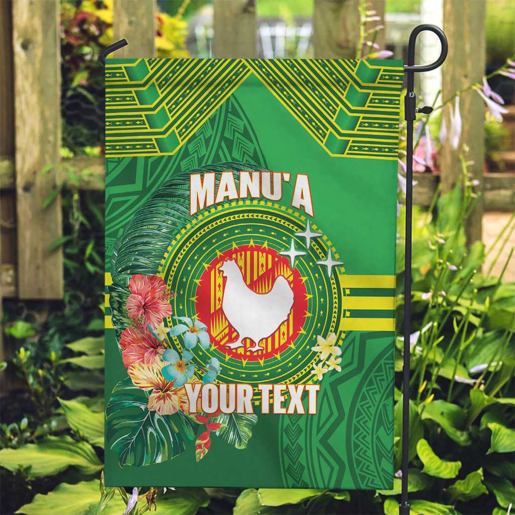 Personalized Manu'a Cession Day Garden Flag Tropical Flowers With Polynesian Pattern