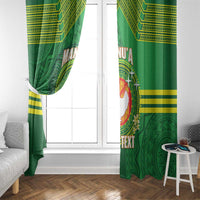 Personalized Manu'a Cession Day Window Curtain Tropical Flowers With Polynesian Pattern