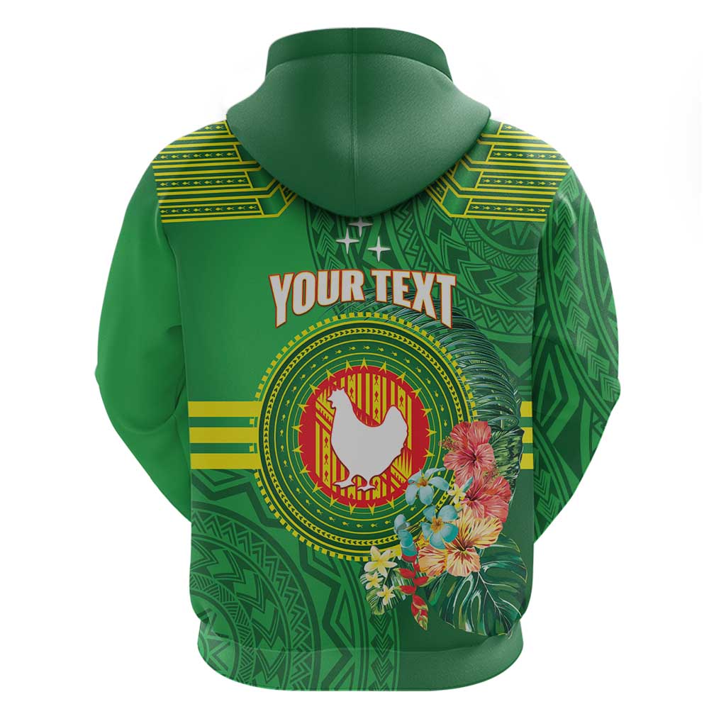 Personalized Manu'a Cession Day Zip Hoodie Tropical Flowers With Polynesian Pattern LT14 - Polynesian Pride