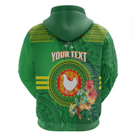 Personalized Manu'a Cession Day Zip Hoodie Tropical Flowers With Polynesian Pattern LT14 - Polynesian Pride