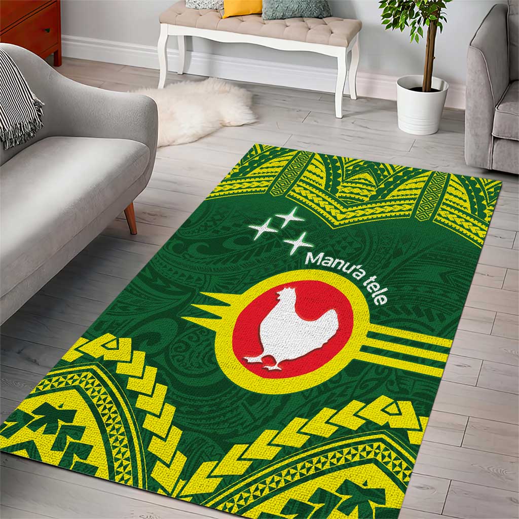 Manu'a Flag Day Area Rug Polynesian Pattern National Color Proud