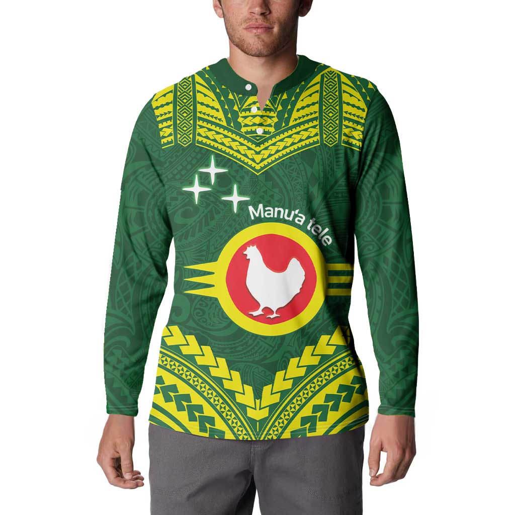 Manu'a Flag Day Button Sweatshirt Polynesian Pattern National Color Proud LT14 - Polynesian Pride