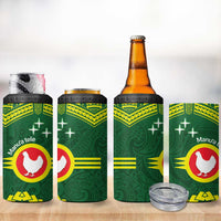 Manu'a Flag Day 4 in 1 Can Cooler Tumbler Polynesian Pattern National Color Proud