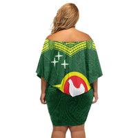 Manu'a Flag Day Family Matching Off Shoulder Short Dress and Hawaiian Shirt Polynesian Pattern National Color Proud LT14 - Polynesian Pride