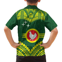 Manu'a Flag Day Family Matching Short Sleeve Bodycon Dress and Hawaiian Shirt Polynesian Pattern National Color Proud LT14 - Polynesian Pride