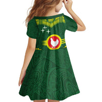 Manu'a Flag Day Family Matching Short Sleeve Bodycon Dress and Hawaiian Shirt Polynesian Pattern National Color Proud LT14 - Polynesian Pride