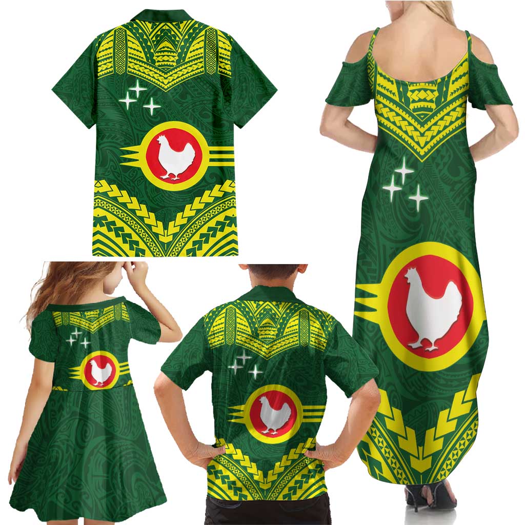 Manu'a Flag Day Family Matching Summer Maxi Dress and Hawaiian Shirt Polynesian Pattern National Color Proud LT14 - Polynesian Pride