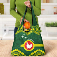 Manu'a Flag Day Grocery Bag Polynesian Pattern National Color Proud