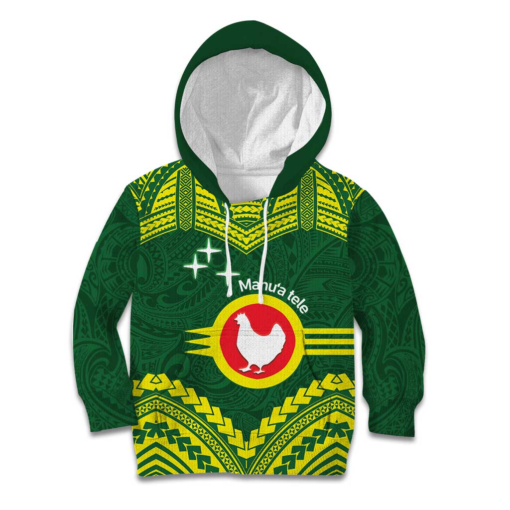 Manu'a Flag Day Kid Hoodie Polynesian Pattern National Color Proud