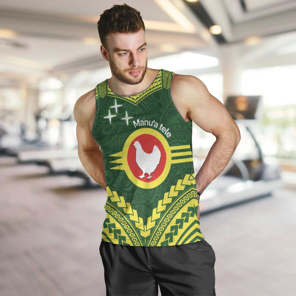 Manu'a Flag Day Men Tank Top Polynesian Pattern National Color Proud LT14 Green - Polynesian Pride