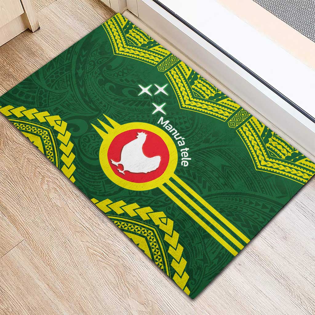 Manu'a Flag Day Rubber Doormat Polynesian Pattern National Color Proud