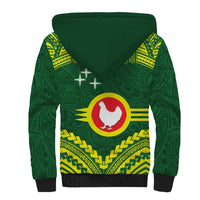 Manu'a Flag Day Sherpa Hoodie Polynesian Pattern National Color Proud