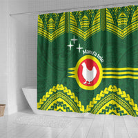 Manu'a Flag Day Shower Curtain Polynesian Pattern National Color Proud